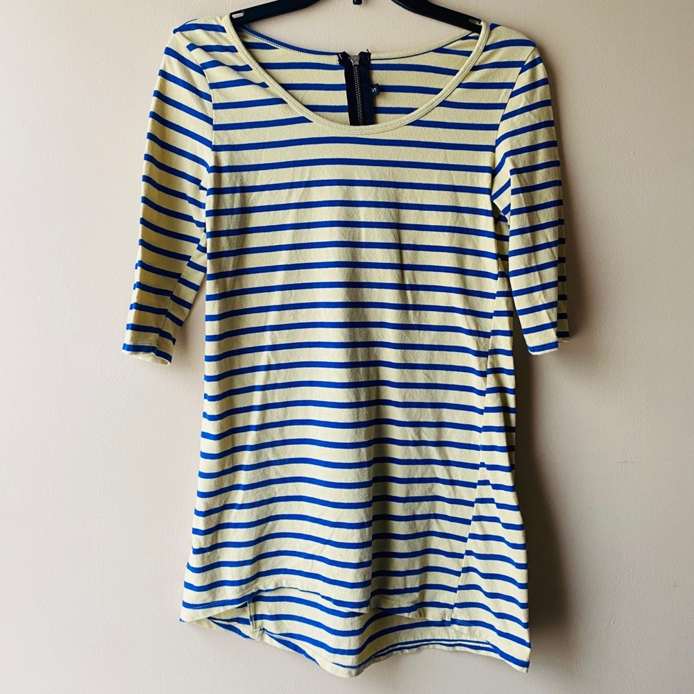 Striped Body con dress with zipper